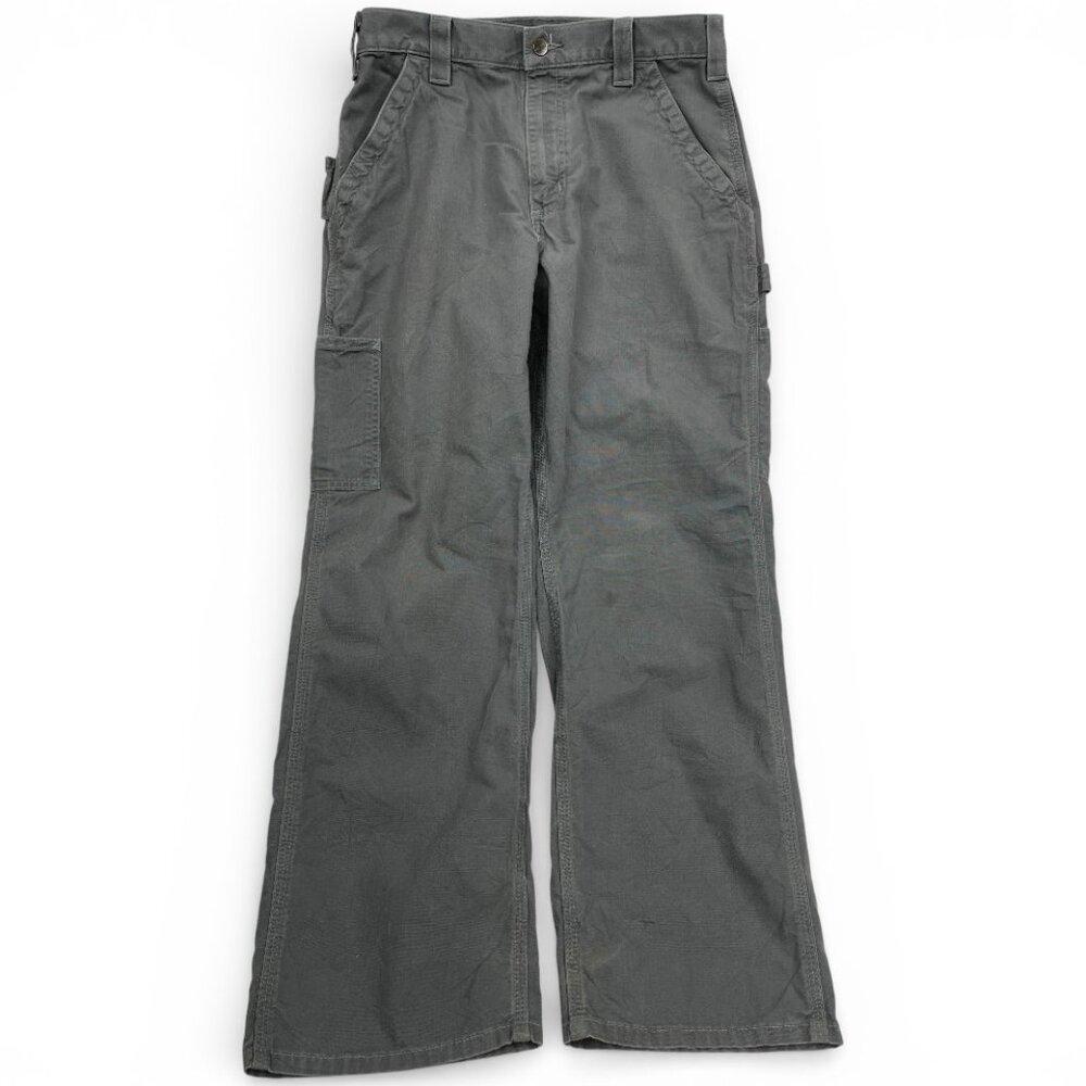Carhartt Dungaree B151 Gray Canvas Utility Work Pants Carpenter Men's 30 x 30